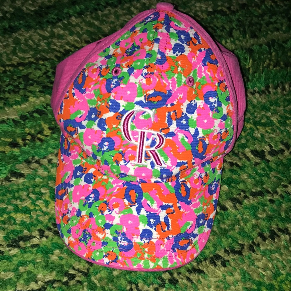 47 Brand Colorado Rockies Kids Pink Floral Pattern Cap CR Logo Hat Adjustable